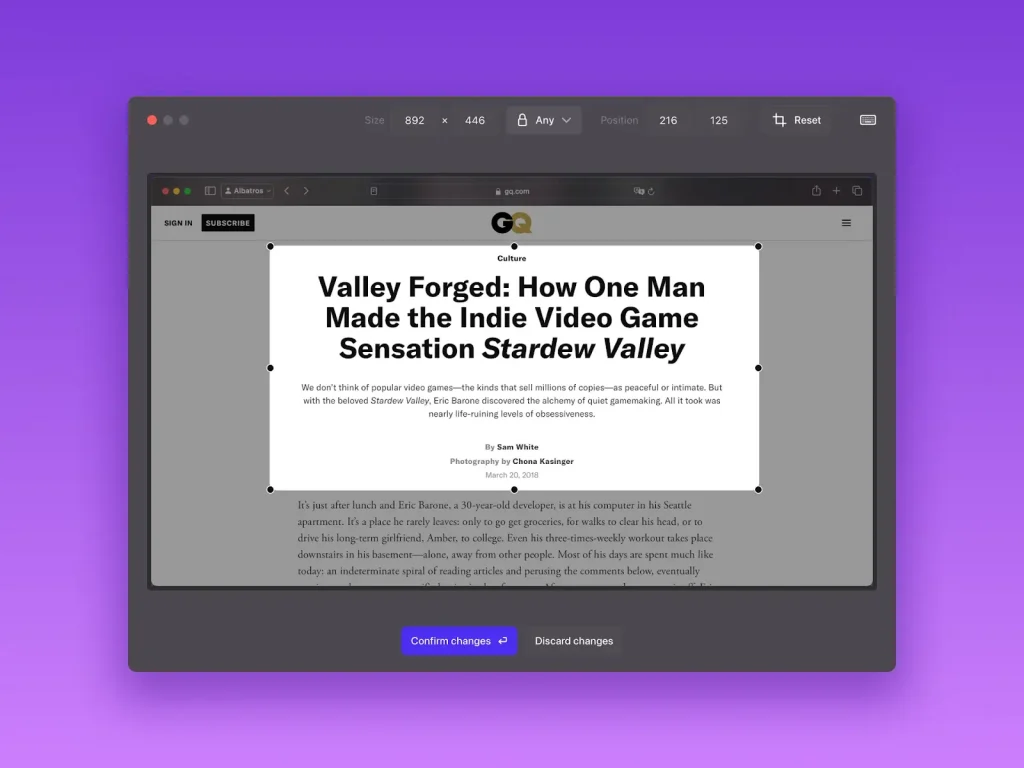 Screen Studio built-in editor