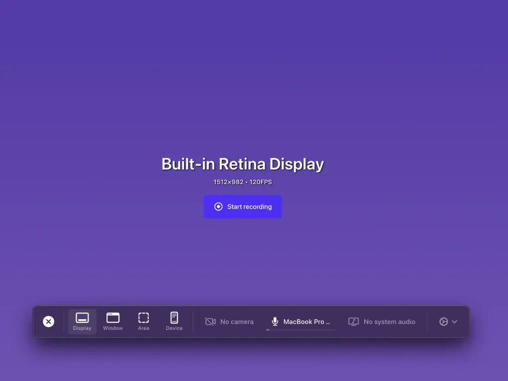Start Recording with Screen Studio
