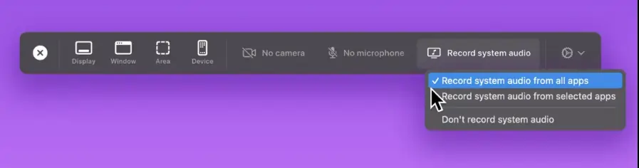 Recording system audio using Screen Studio